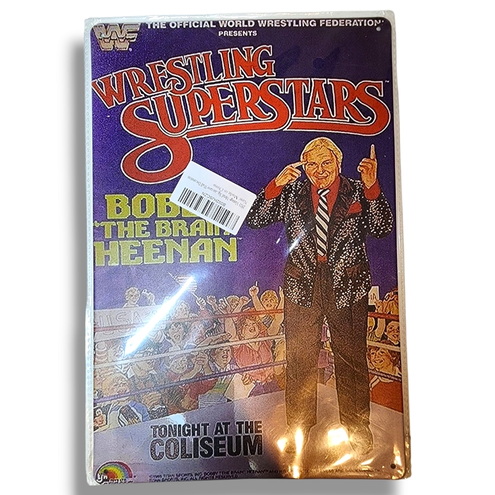 WWF Wrestling Superstars Bobby The Brain Heenan Vintage Style Metal Sign 12"x 8"